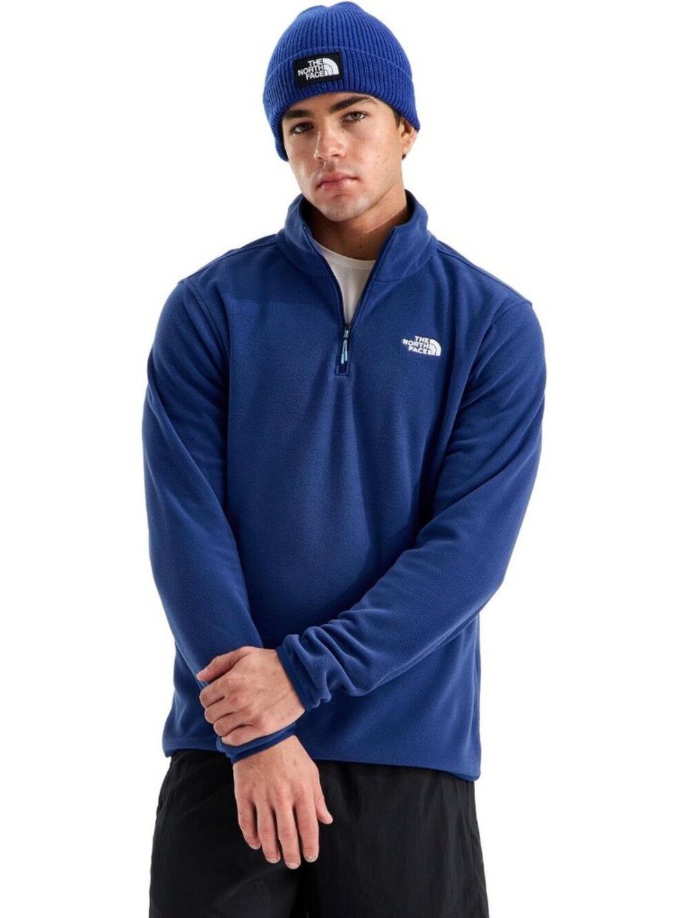 Cozy Men's Fleece Quarter Zip Pullover Jacket with Zip Pockets & Stretch Fit